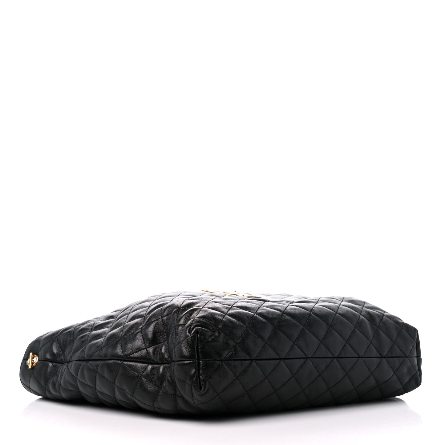 Lambskin Quilted Maxi Icare Shopping Tote Black