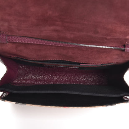 Burberry Derby Calfskin House Check Small Macken Crossbody Bag Mahogany Red 5 of 8