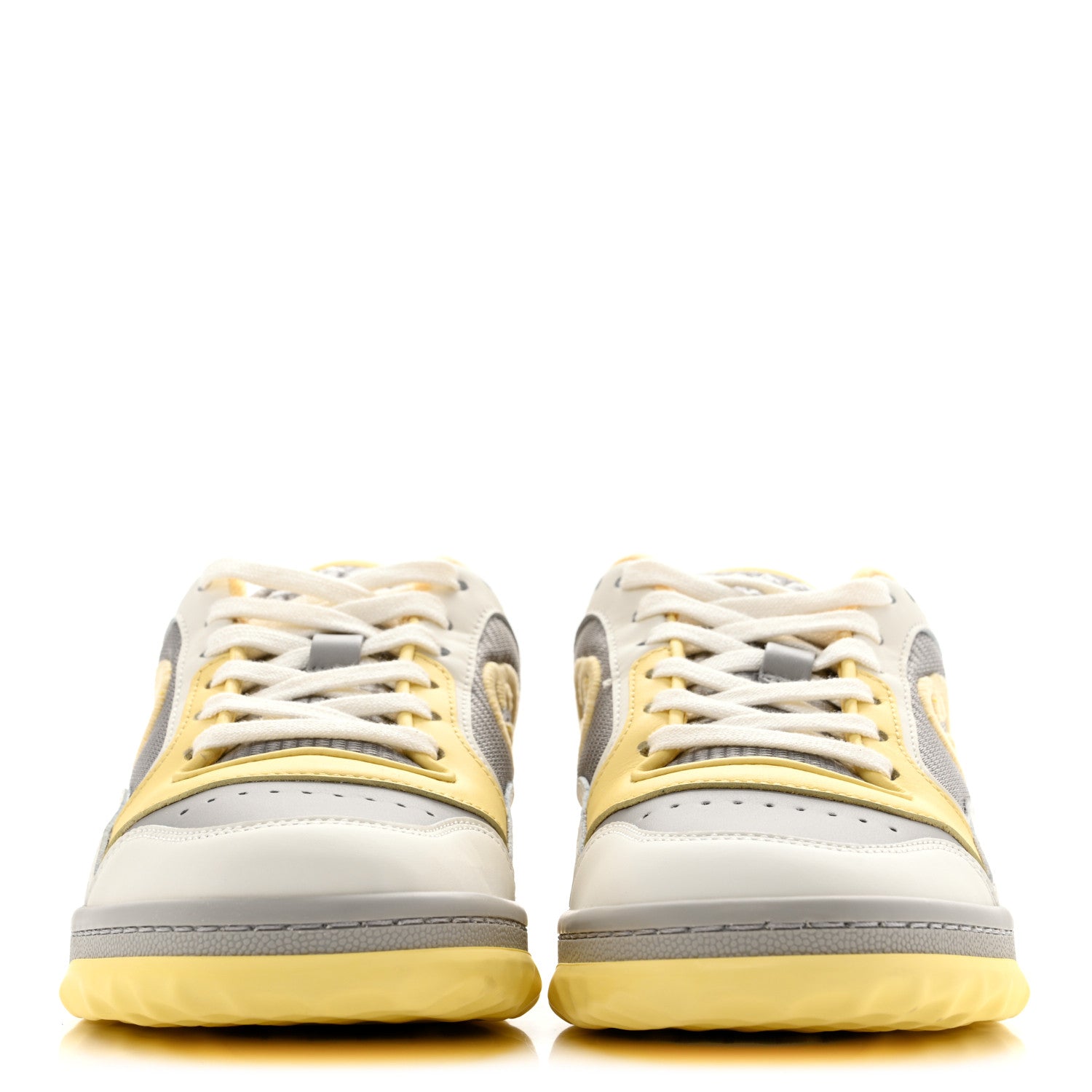 Gucci Dali Soft Calfskin Womens Mac80 Sneakers 35 Off White Grey Sky Yellow 3 of 10
