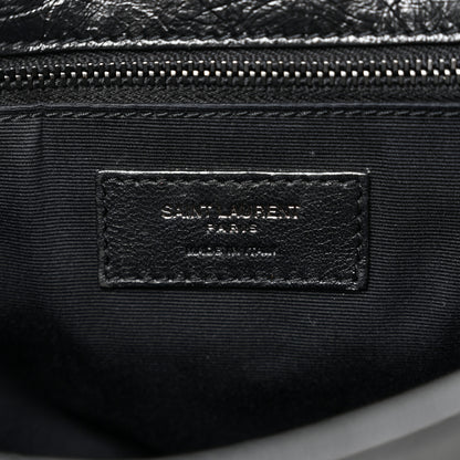 Saint Laurent Crinkled Calfskin Matelasse Monogram Medium Niki Chain Satchel Black 6 of 10