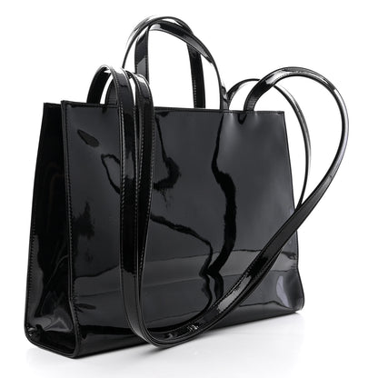 Telfar Patent Vegan Leather Medium Shopping Bag Black 3 of 10