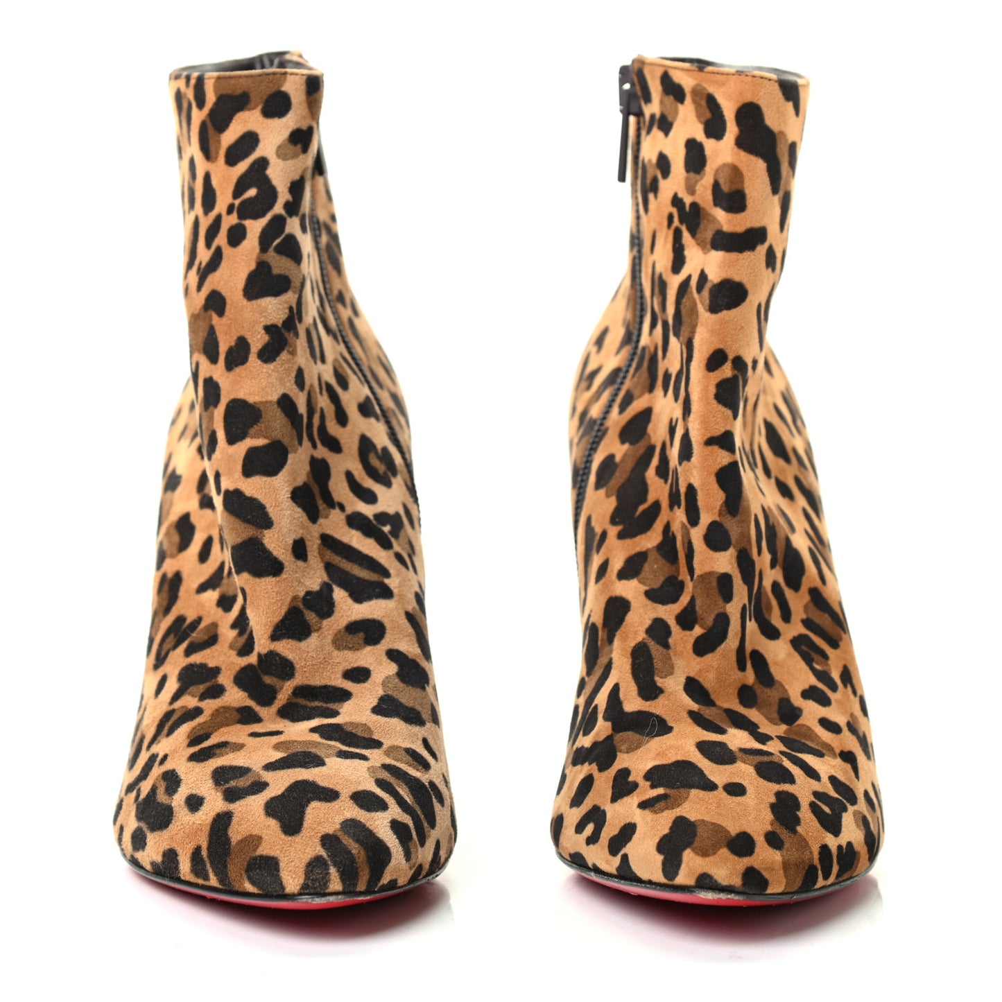 Veau Velours Leopard Print Eloise Booty 85 Ankle Boots 37 Caramel