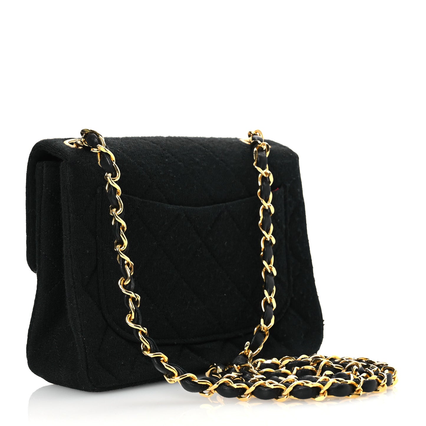 Jersey Quilted Mini Square Flap Black