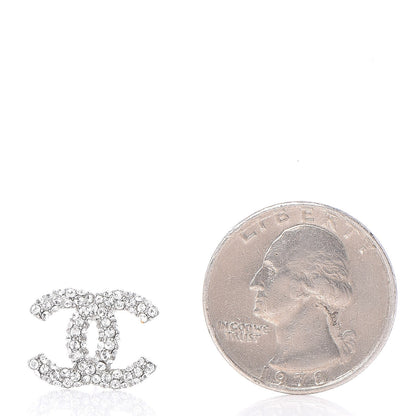 Chanel Crystal CC Earrings Silver 2 of 5