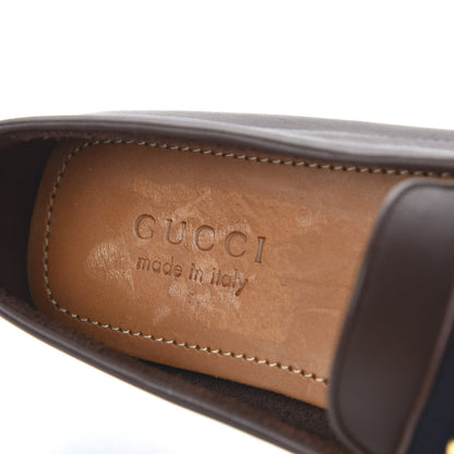Gucci Soft Clove Calfskin Web Mens Horsebit Driver Loafers 8.5 Cocoa 7 of 8