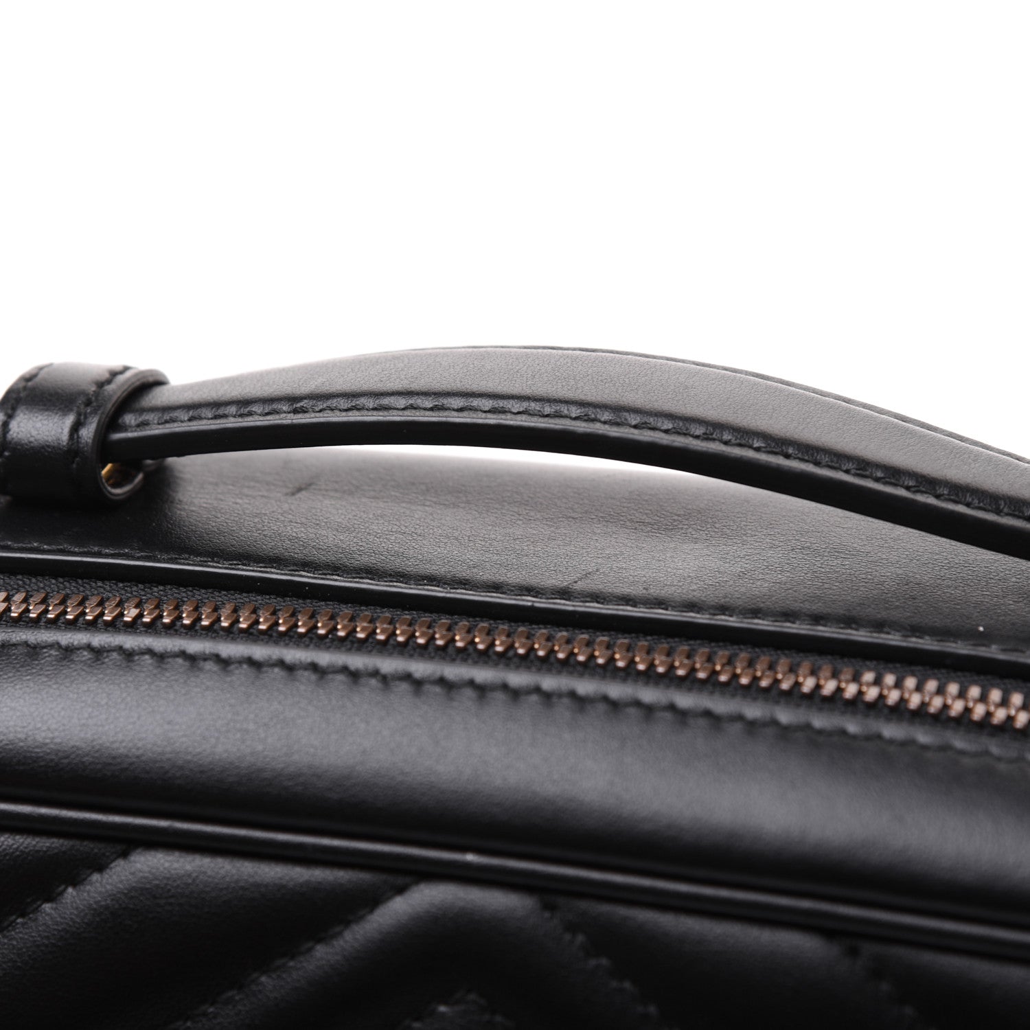 Gucci Calfskin Matelasse Sylvie Web Small GG Marmont Top Handle Shoulder Bag Black 17 of 23
