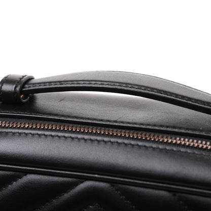 Gucci Calfskin Matelasse Sylvie Web Small GG Marmont Top Handle Shoulder Bag Black 17 of 23