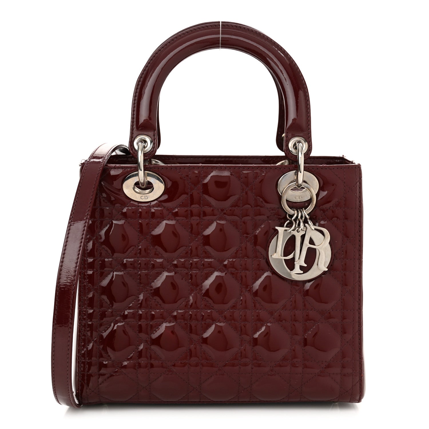 Christian Dior Patent Cannage Medium Lady Dior Burgundy Red 1 of 12