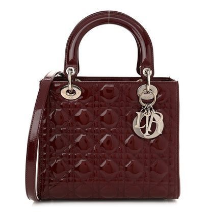 Christian Dior Patent Cannage Medium Lady Dior Burgundy Red 1 of 12