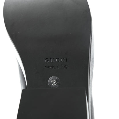 Gucci Calfskin Faux Shearling Studded Victor Ankle Boots 36 Black Mystic White 6 of 7