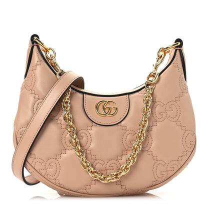 Gucci Calfskin GG Matelasse Mini Hobo Shoulder Bag Perfect Pink Natural 1 of 10