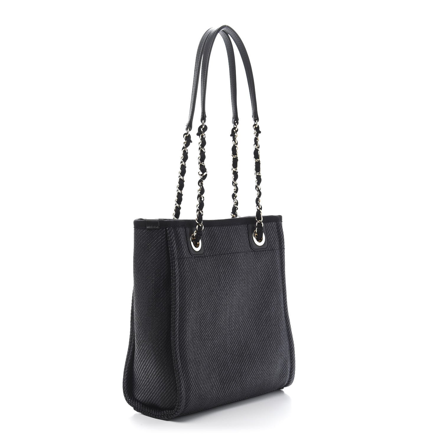 Chanel Mixed Fibers Calfskin Mini Deauville Tote Black 3 of 10