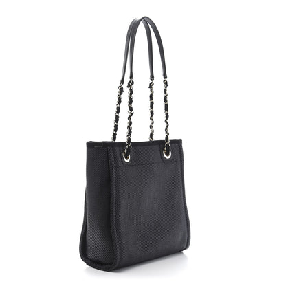 Chanel Mixed Fibers Calfskin Mini Deauville Tote Black 3 of 10