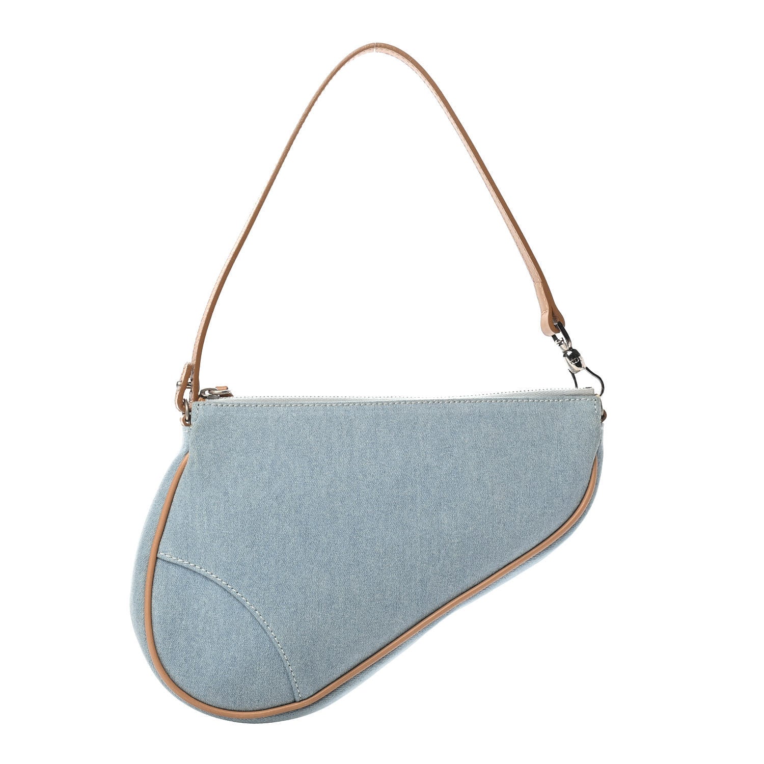 Christian Dior Denim Mini Saddle Pochette Blue 1 of 9