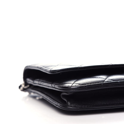 Chanel Lambskin Quilted Wallet On Chain WOC Black 9 of 12