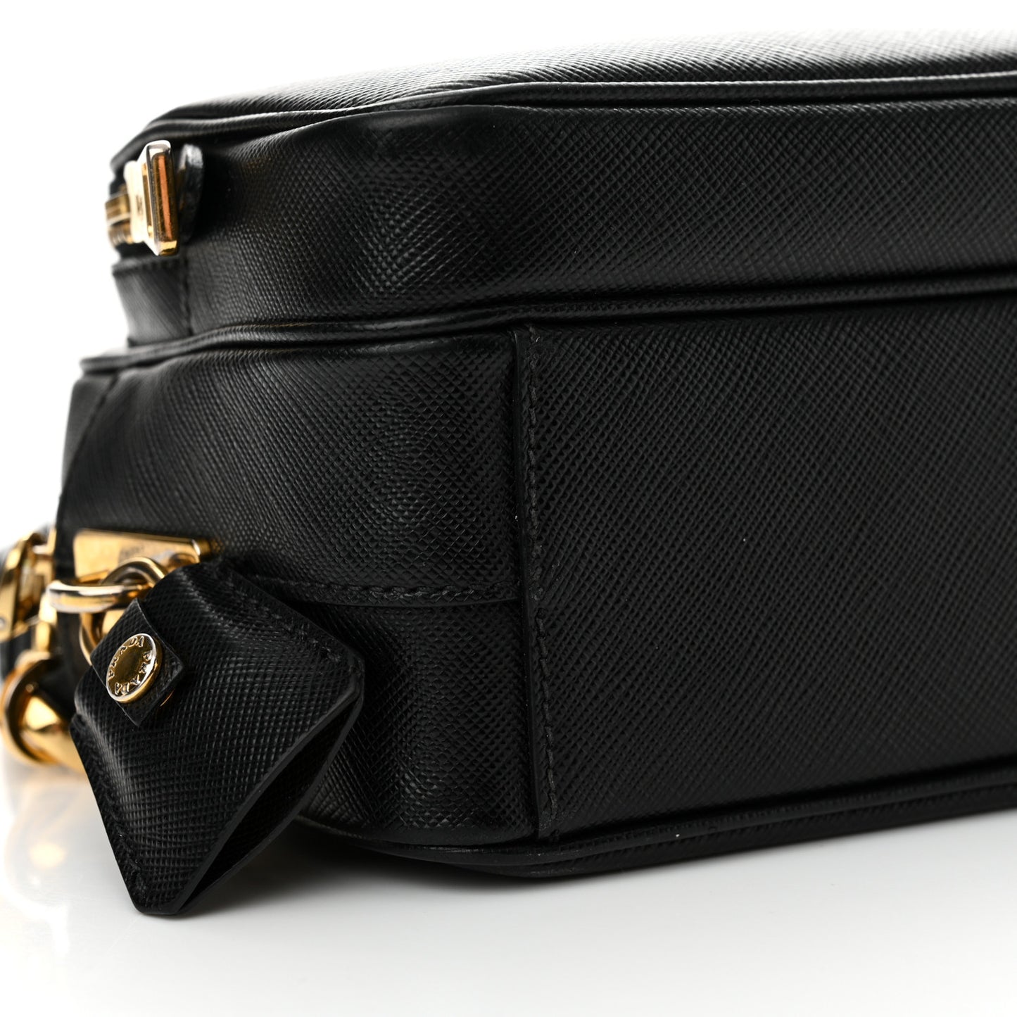 Saffiano Lux Camera Case Crossbody Bag Black