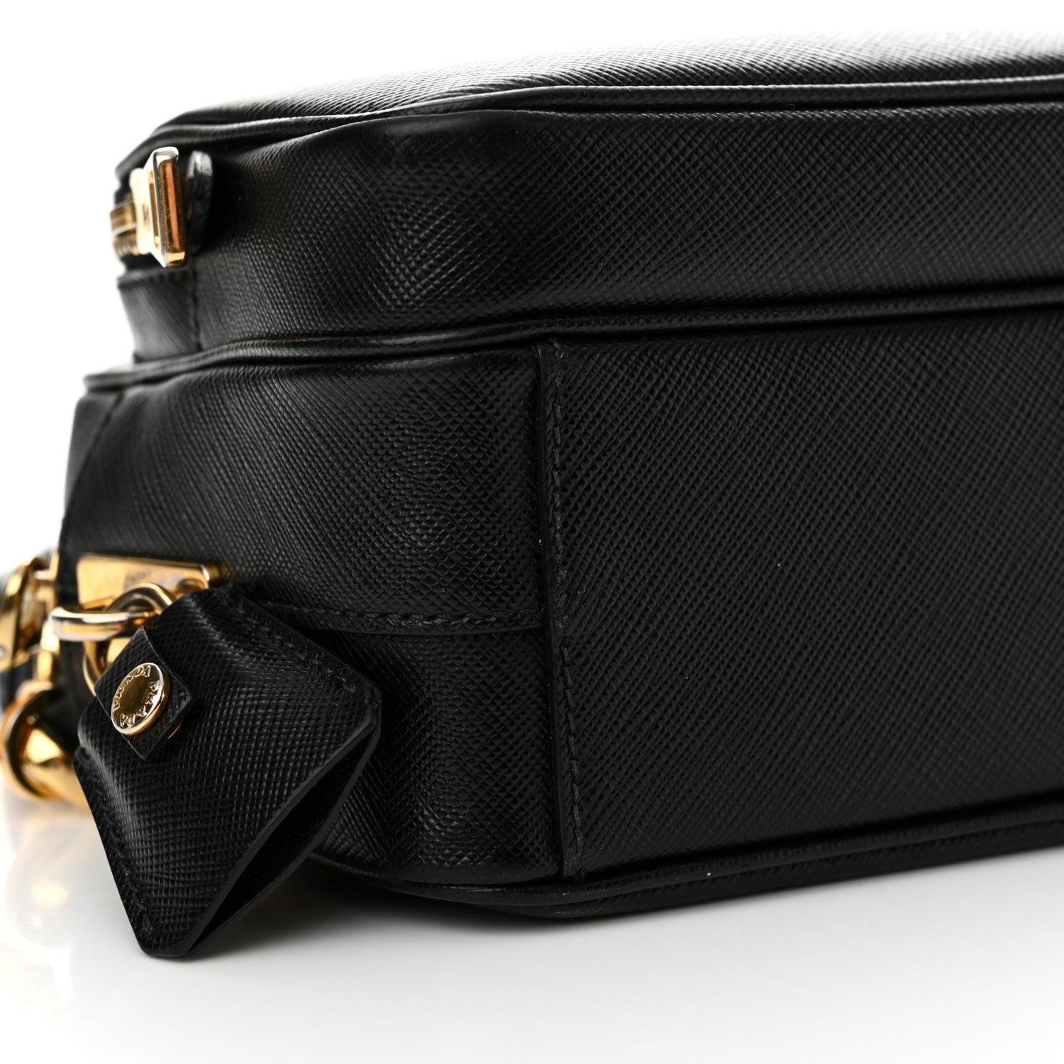 Prada Saffiano Lux Camera Case Crossbody Bag Black 9 of 12