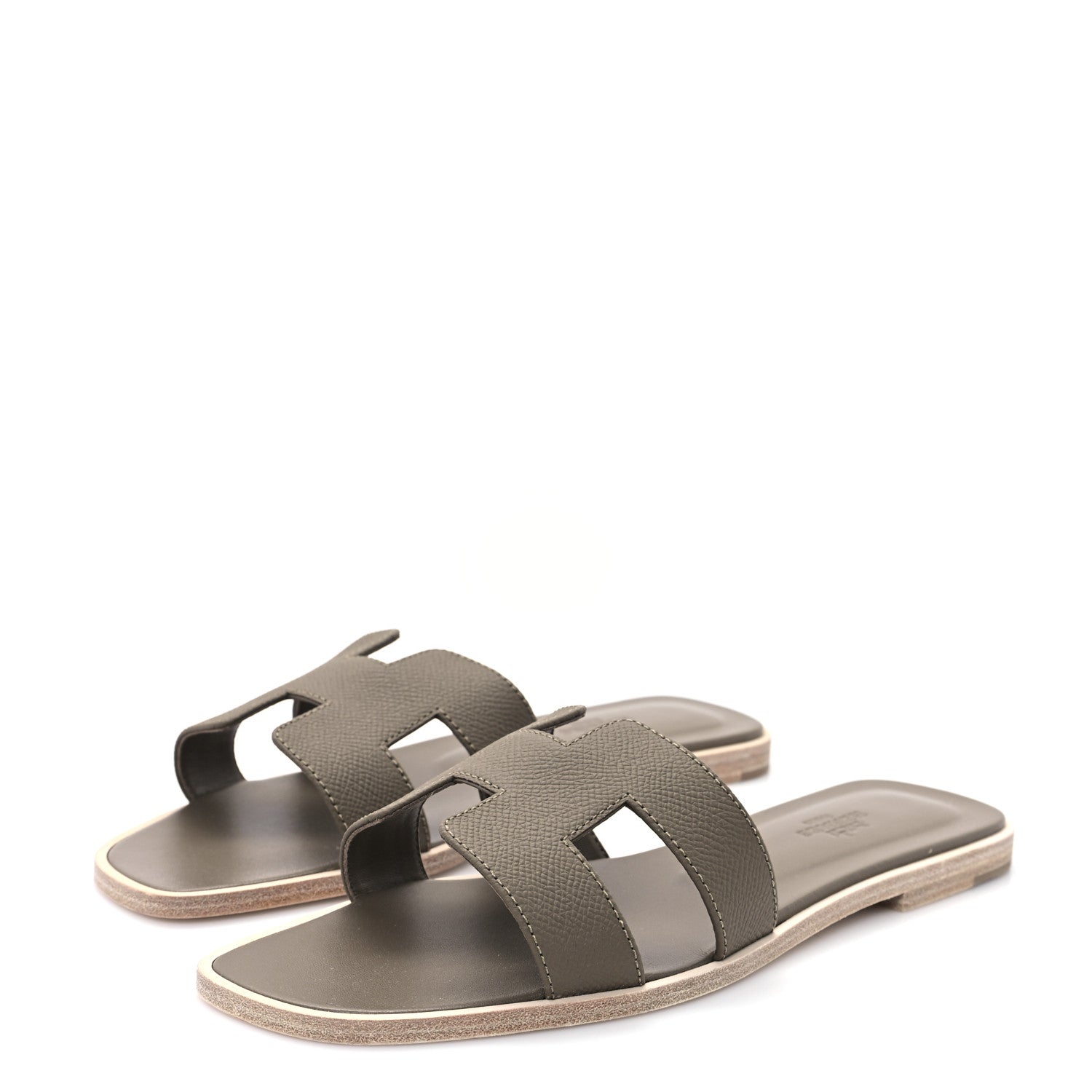 Hermes Epsom Oran Sandals 39 Etoupe 1661824 – FASHIONPHILE