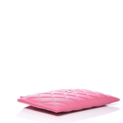 Chanel Caviar Quilted Classic Zip Pouch Pink 4 of 8