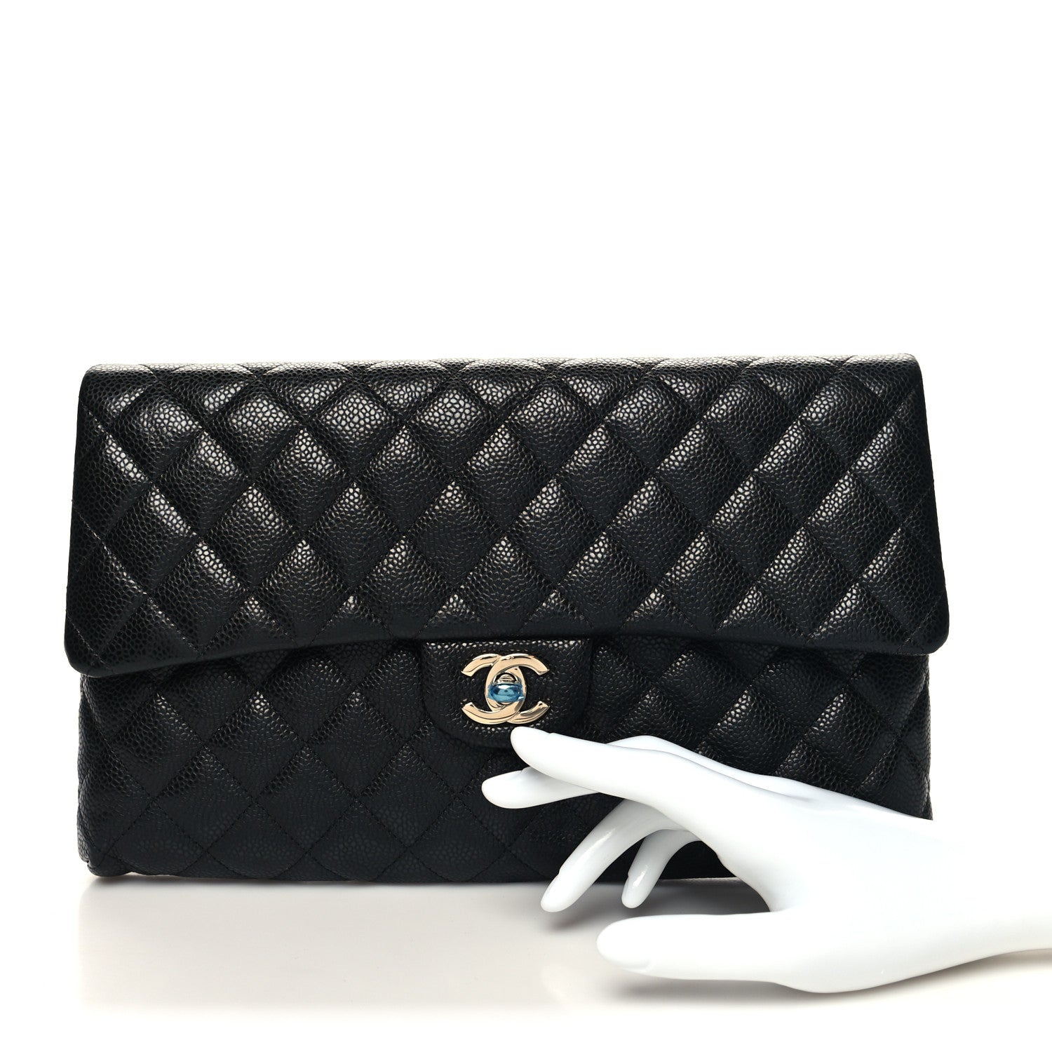 Chanel Caviar Quilted Flap Clutch Black 2 of 10