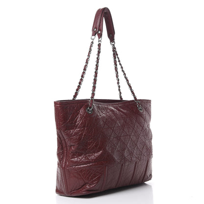 Chanel Aged Calfskin Large Shopping In Moscow Tote Burgundy 2 of 10