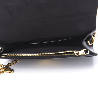 Louis Vuitton Calfskin Chain Louise MM Black 5 of 9