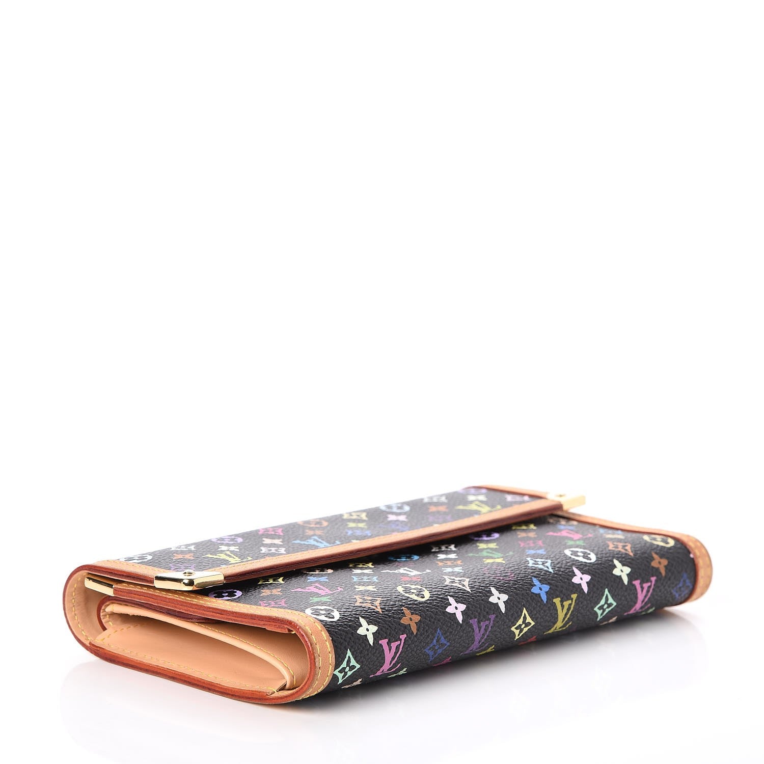 Louis Vuitton Monogram Multicolor Porte Tresor International Wallet Black 4 of 8