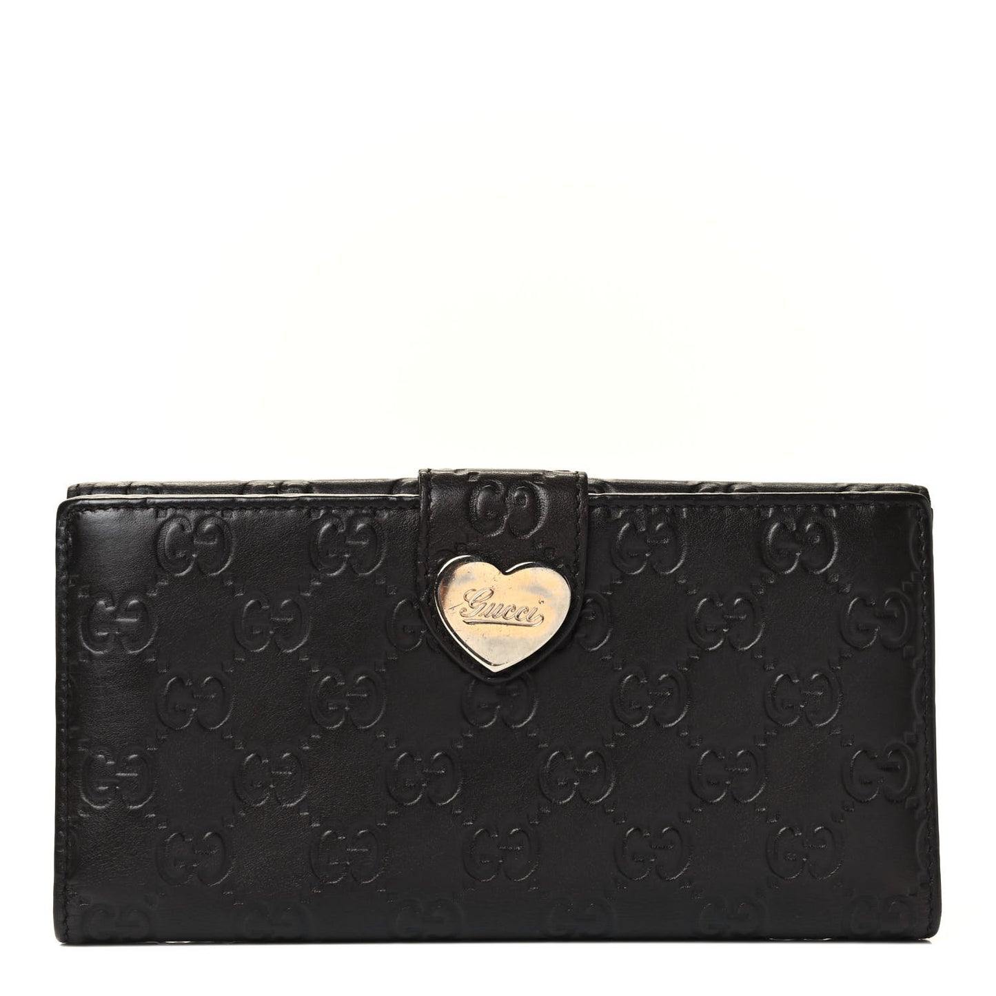 Guccissima Heart Continental Wallet Dark Brown