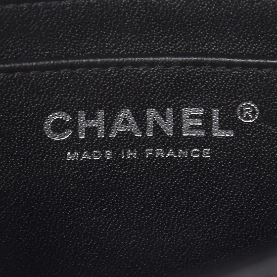 Lambskin Chevron Quilted Mini Square Flap Black