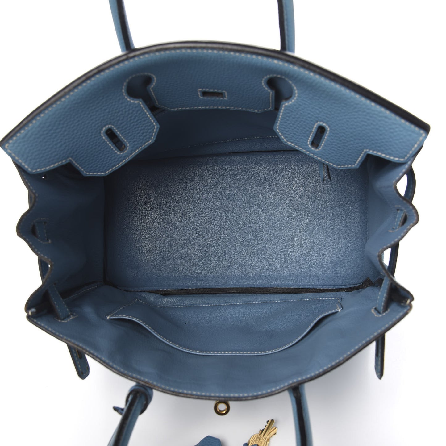 Taurillon Clemence Birkin 30 Blue Jean