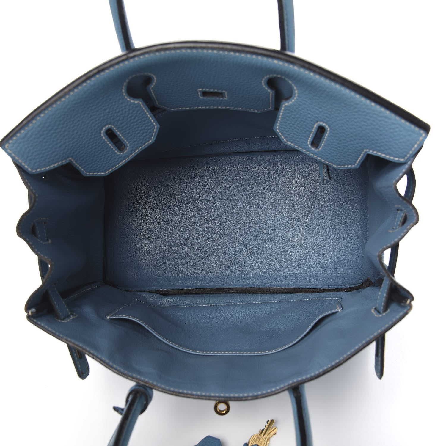 Hermes Taurillon Clemence Birkin 30 Blue Jean 4 of 10