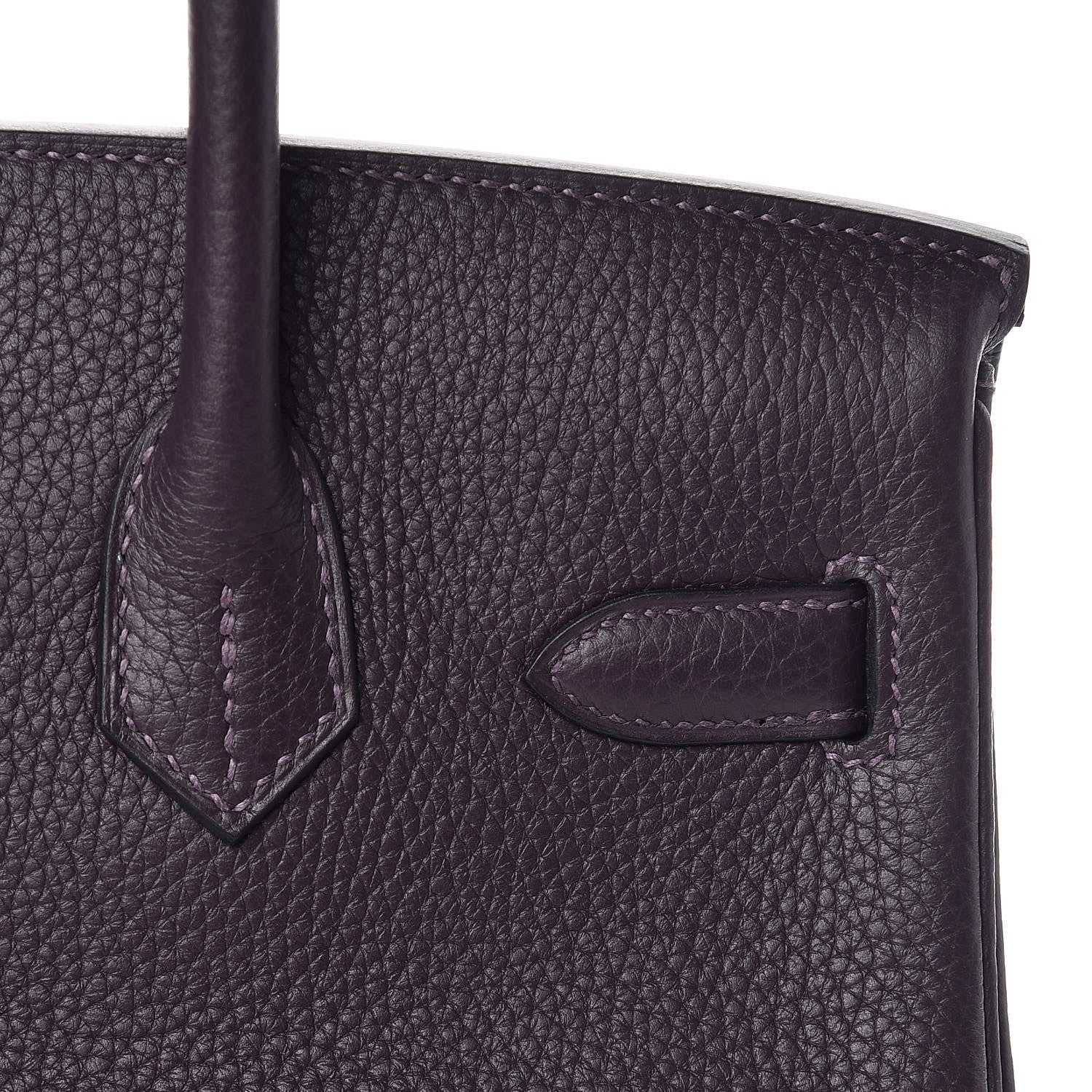 Hermes Taurillon Clemence Birkin 30 Raisin 12 of 39
