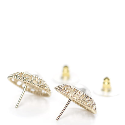 Chanel Pearl CC Round Rope Logo Earrings Gold 3 of 5