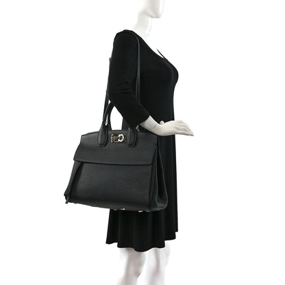 Salvatore Ferragamo Calfskin The Studio Bag Black 2 of 9