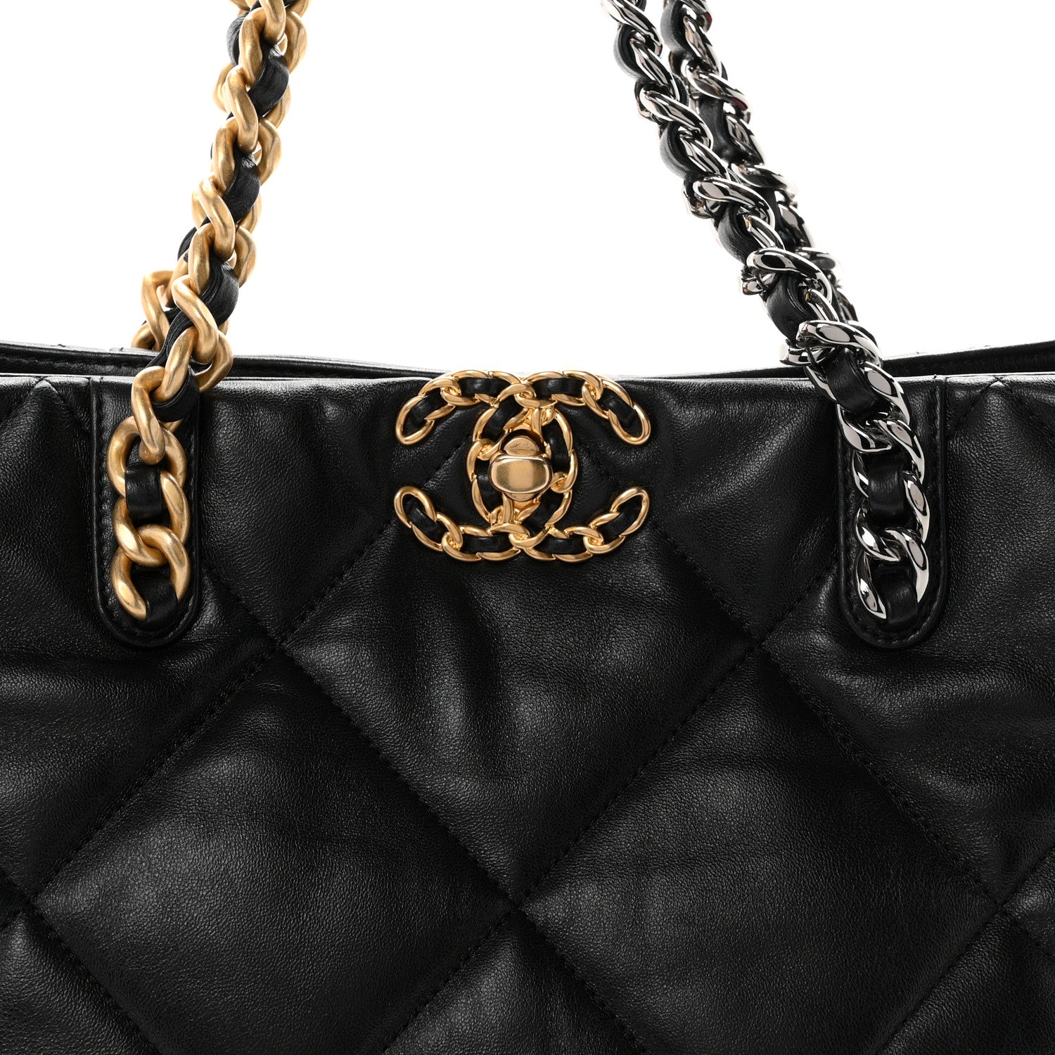 Chanel Lambskin Quilted Chanel 19 Shopping Bag Black 7 of 10