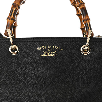 Gucci Calfskin Small Bamboo Shopper Tote Black 8 of 10