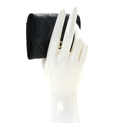 Chanel Caviar Quilted Flap Card Holder Wallet Black 2 of 9