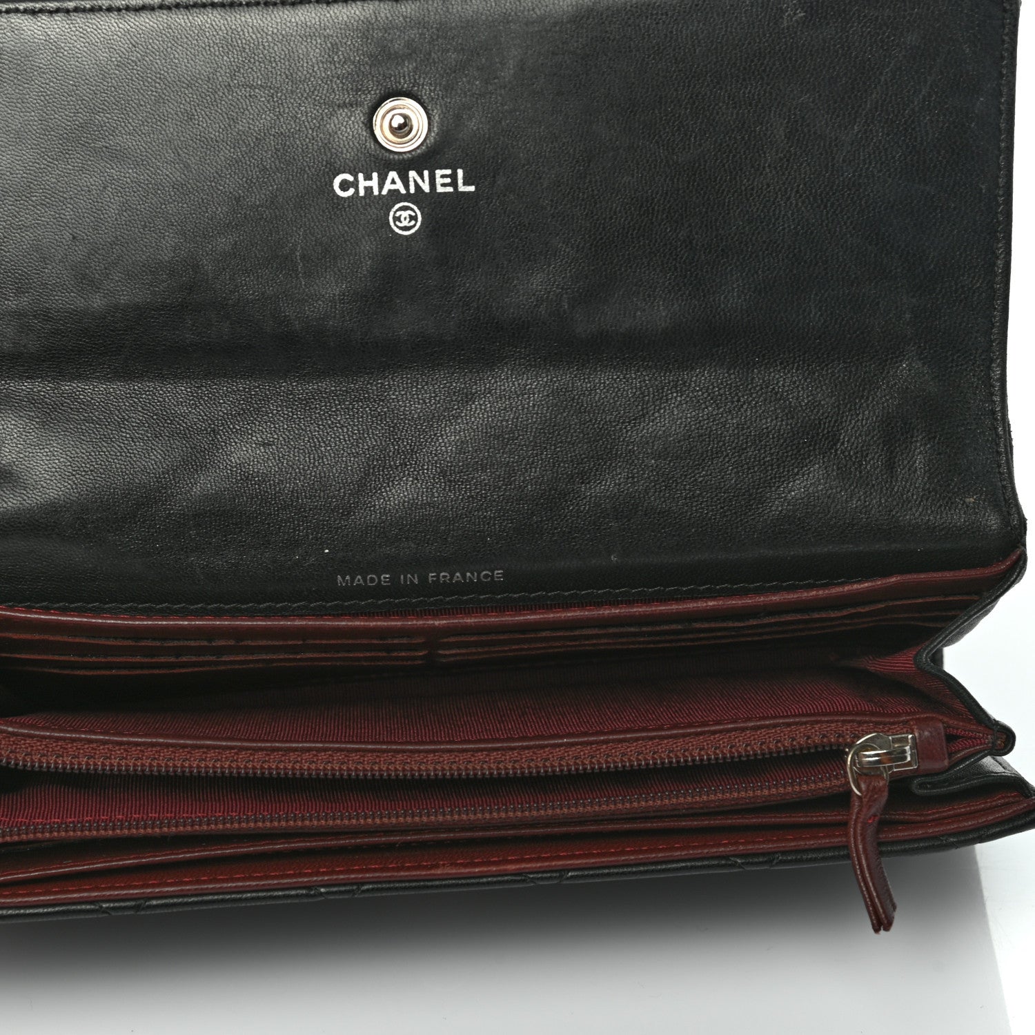 Chanel Lambskin Quilted Large Gusset Flap Wallet Black 5 of 9