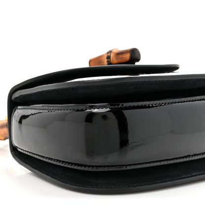Gucci Patent Crystal Mini Bamboo 1947 Top Handle Chain Bag Black 10 of 10
