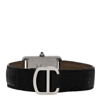 Cartier Stainless Steel Alligator 24mm Tank Solo Quartz Watch 3 of 5