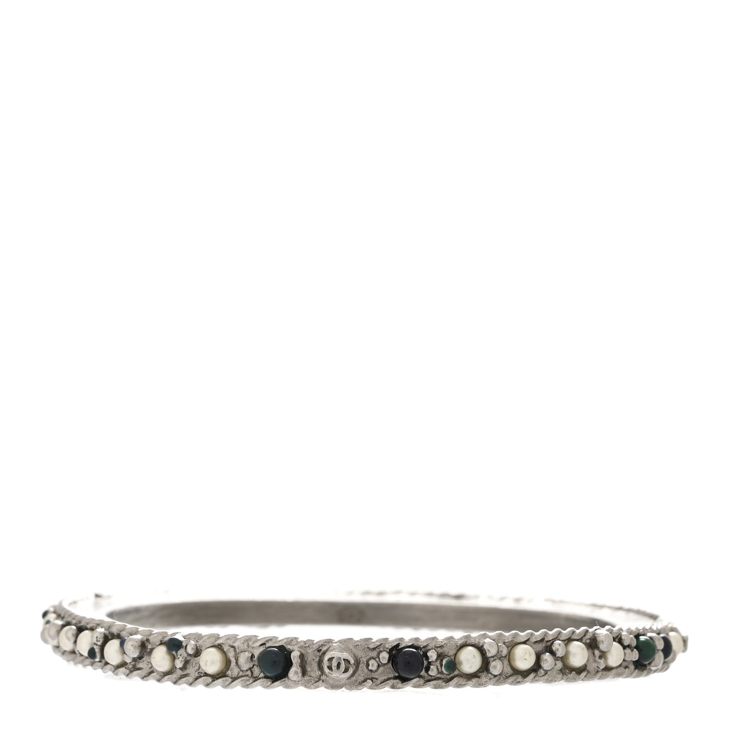 Ruthenium Pearl Bead Bangle