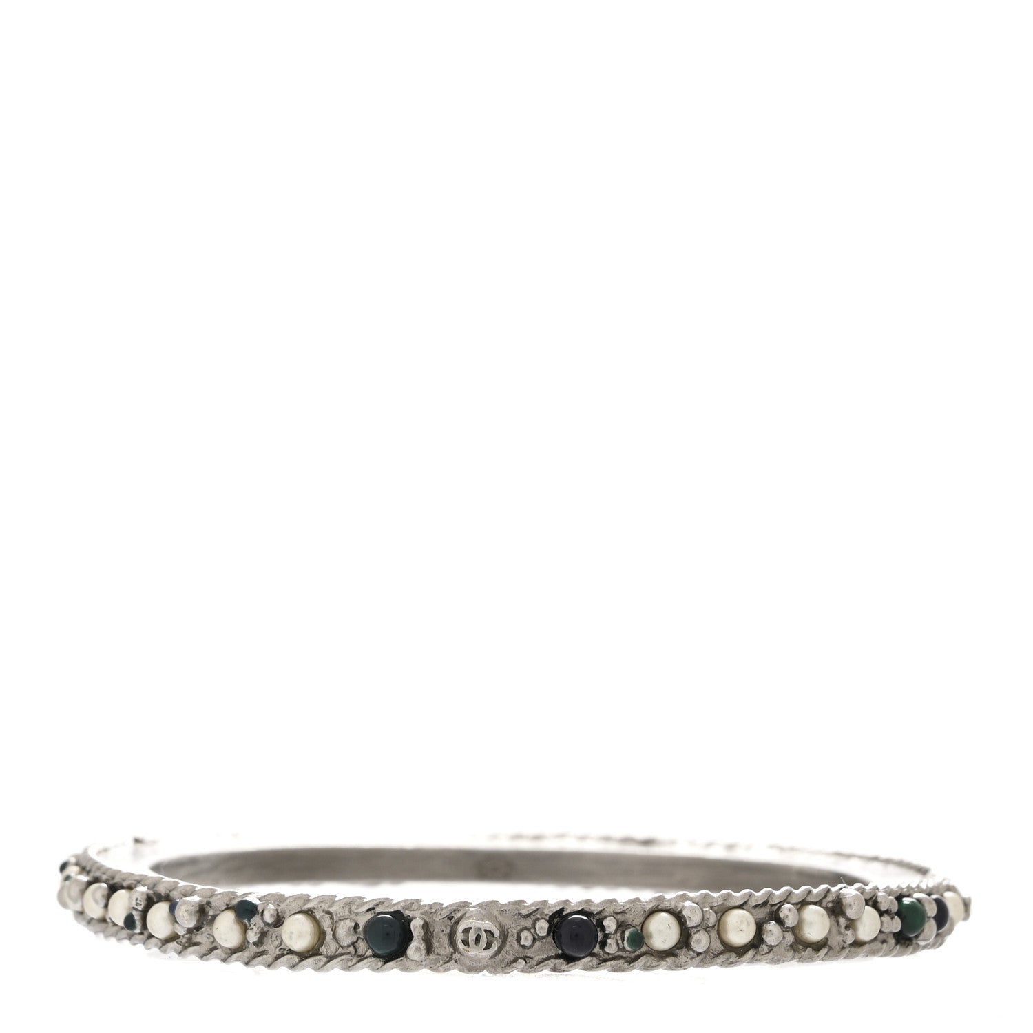 Chanel Ruthenium Pearl Bead Bangle 1 of 5