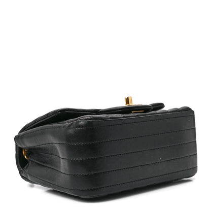 Chanel Lambskin Chevron Quilted Mini Square Flap Black 4 of 12