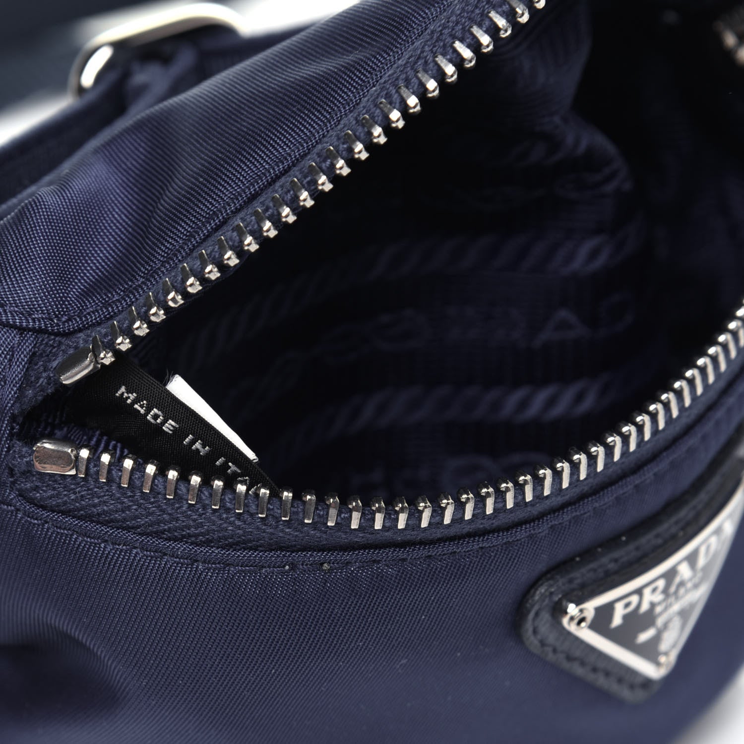 Prada Tessuto Nylon Saffiano Metal Triangle Logo Mini Crossbody Pouch Baltico 9 of 12