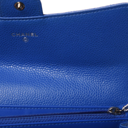 Chanel Caviar Quilted Large Gusset Flap Wallet Blue 13 of 15