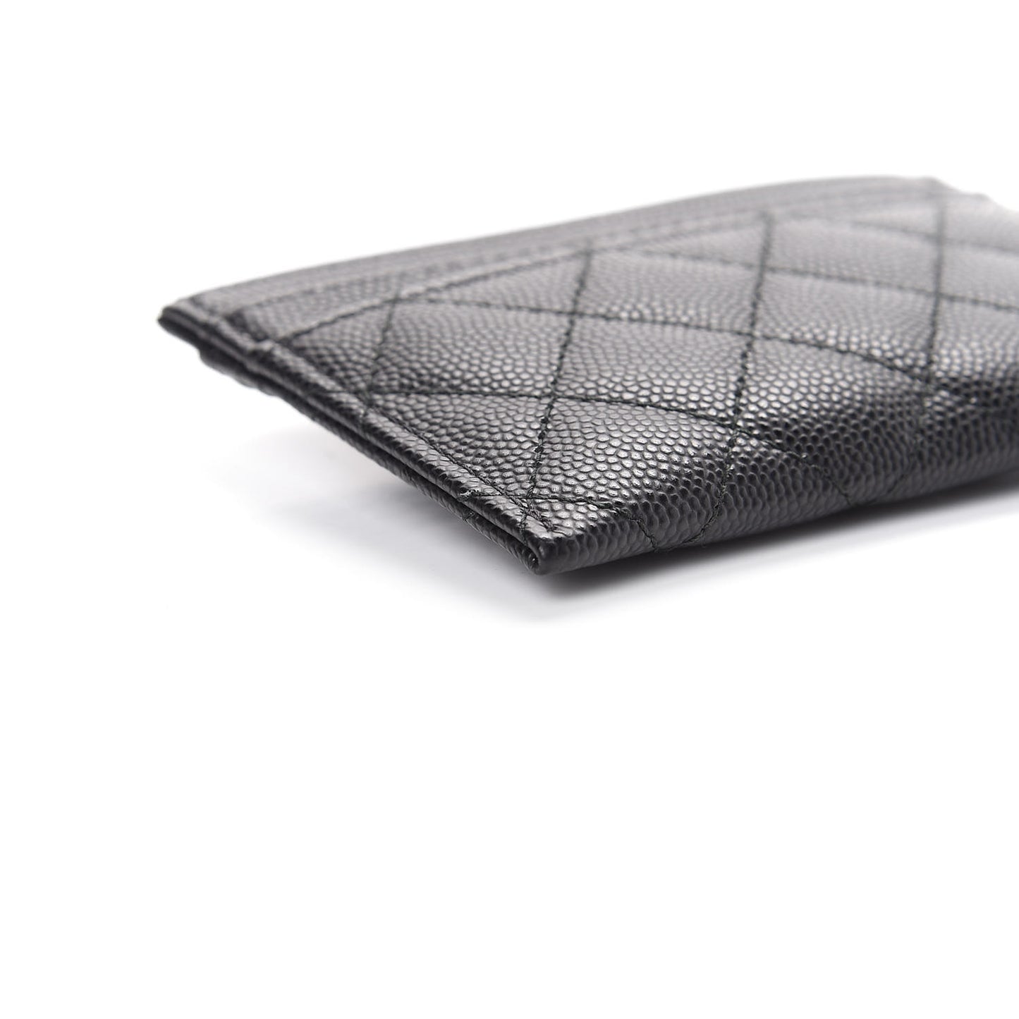 Caviar Quilted Boy Card Holder Black
