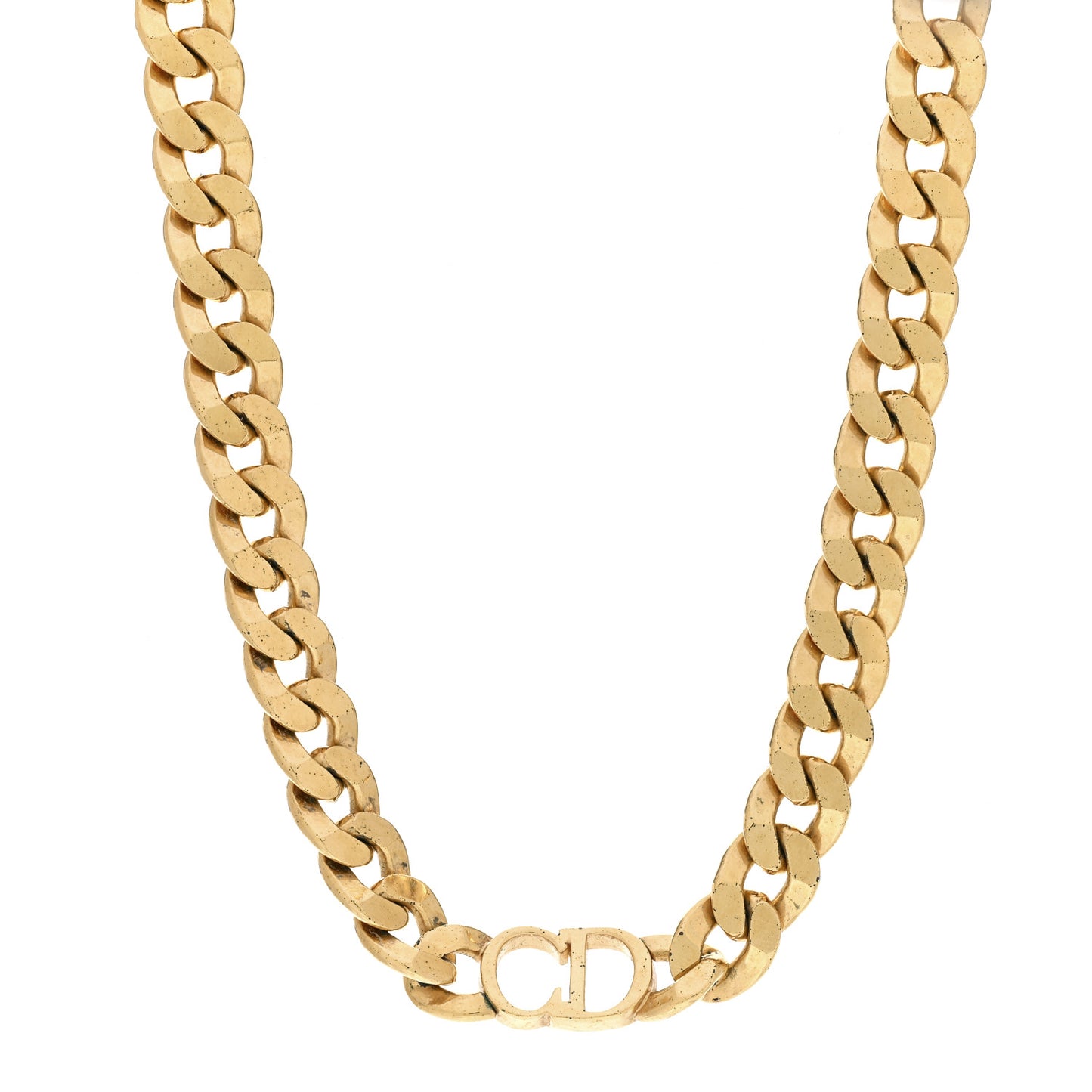 Metal CD Choker Necklace Gold