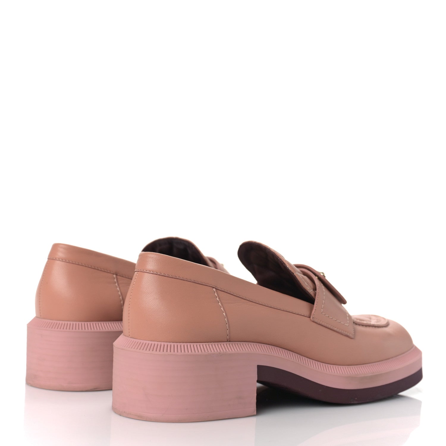 Chanel Lambskin Quilted CC Turnlock Loafers 39 Dark Pink 3 of 10