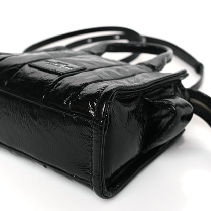 Marc Jacobs Shiny Crinkled Calfskin Mini The Tote Bag Black 8 of 8