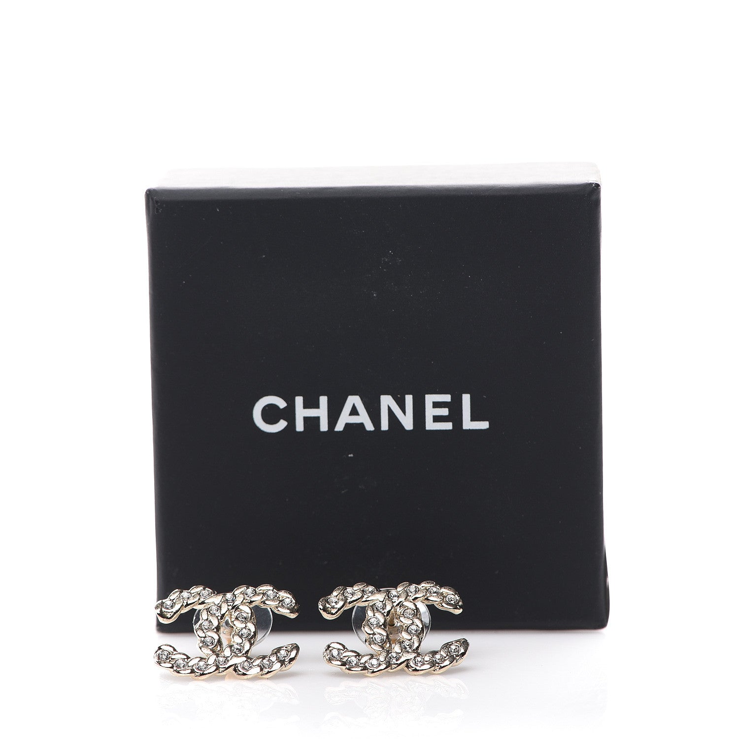 Chanel Crystal Pearls Coronation CC Earrings Gold 5 of 5